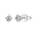 U Moissanite Earrings Shinning 4 Prongs Ear Stud 925 Sterling Silver D Color for Women Wedding Anniversary Fine Jewelry
