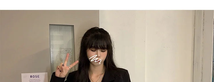 Sweet Style Suit Dress Korean Drama Main Character Waist Cinched Beautiful  Skirt College Style High Waist Double Breaste...