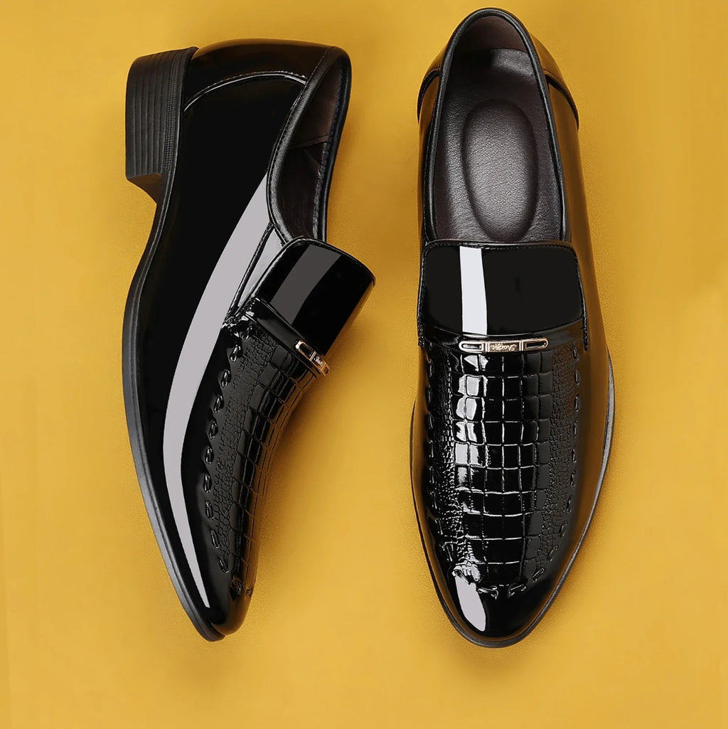 men's dress shoes elegant animal texture wedding office party summer slip-on commuting classic men's formal shoes