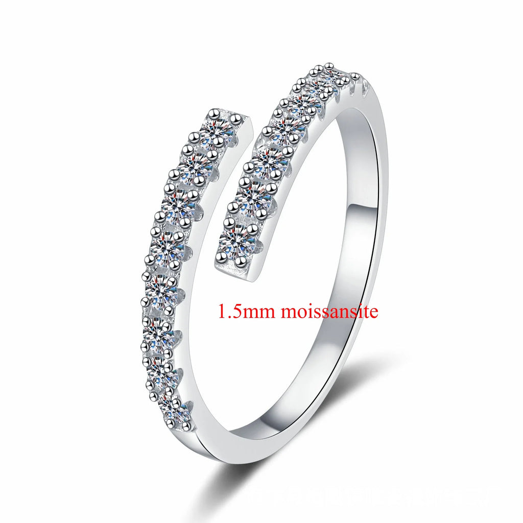 Trendy Test Passed Moissanite Rings for Women Sparkling Wedding Lab Diamond Band Fine Jewelry 100% S925 Sterling Silver