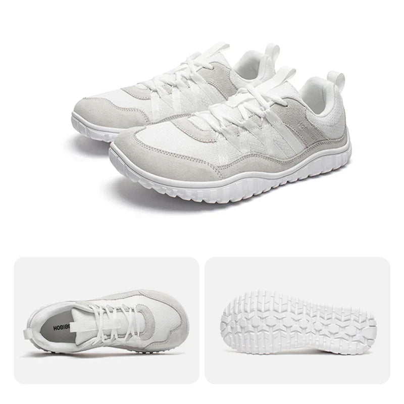 Unisex Wide Toe Sneakers Mesh Breathable Walking Shoes Non Slip Lace Up Sneakers