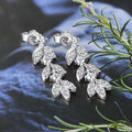 0.6cttw Long Tassel Moissanite Diamond Drop Earrings for Women 925 Sterling Silver Plated Gold Luxury Leaf Earrings Fine Jewelry