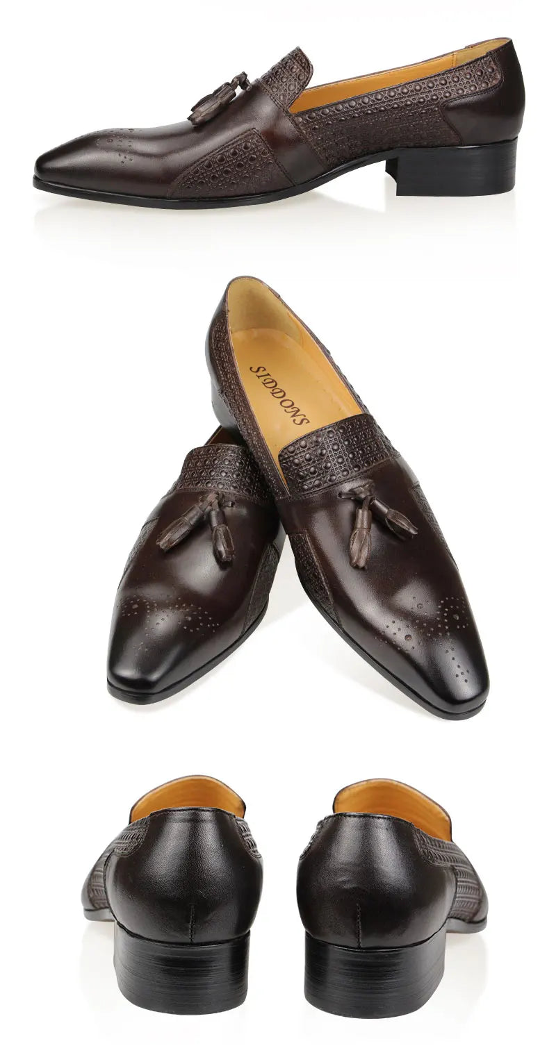 New Leather Casual Shoes Mens Summer One-Step Loafers Dress Wedding Leather Luxury Groom Wedding Men Italian Style Oxford Shoes