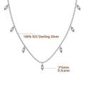0.3carat Marquise cut Moissanite Dangling Necklace With Certificate 925 Silver Leaf Layering Charm Diamond Neckchain for Women