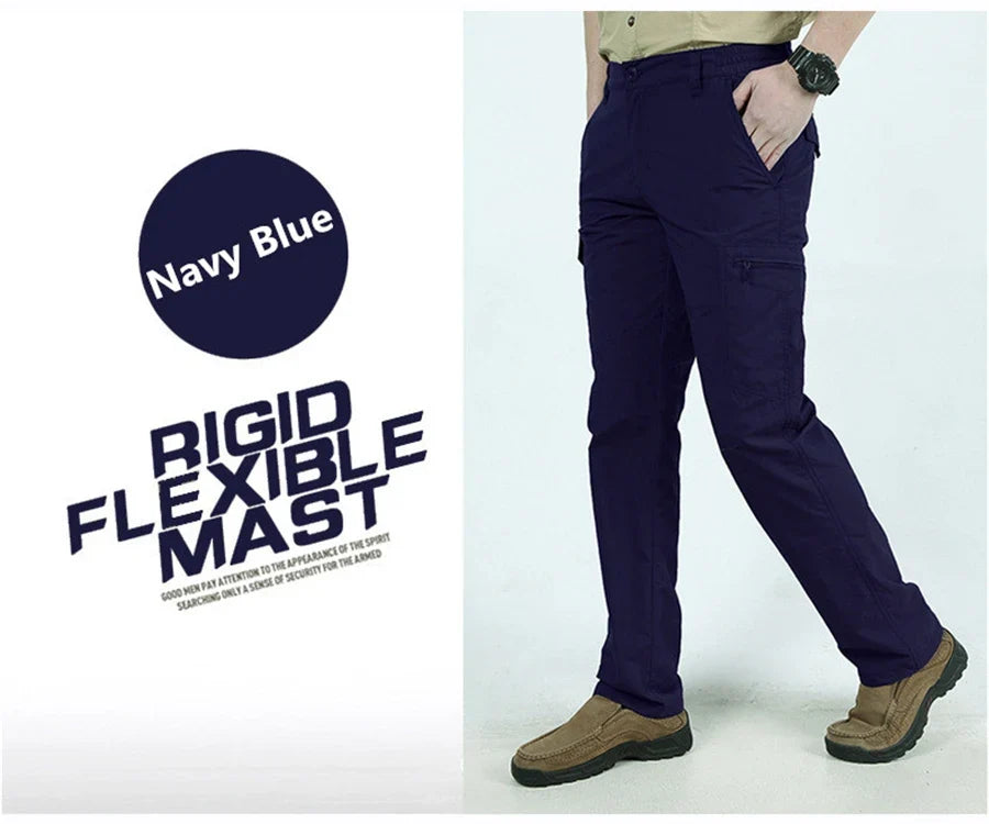 Summer Casual Lightweight Army Military Long Trousers Male Waterproof Quick Dry Cargo Camping Overalls Tactical Pants Breathable