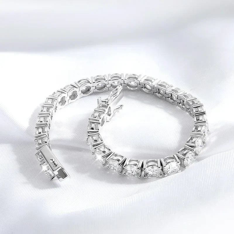 18k Plated 2-4mm Zircon/moissanite Tennis Bracelet for Women Man Full Diamond Original Real 925 Sterling Silver Jewelry
