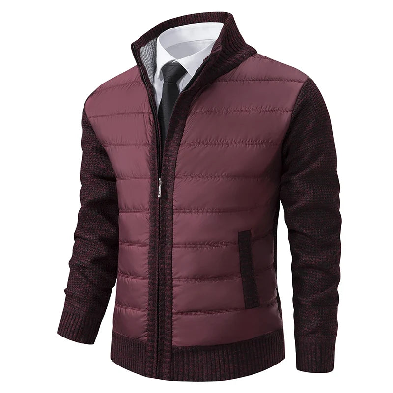 Men Cardigan Sweater Coat 2025 Autumn Winter Korean Warm Thickened Stand Collar Zipper Solid Casual Jacket Fashion Men Clothing