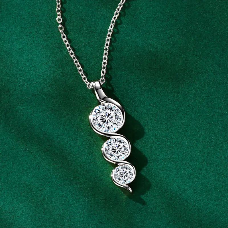 GRA Certified Moissanite Twisted Bowknot Pendant Necklaces for Women S925 Sterling Silver Jewelry Chains Wedding Gifs