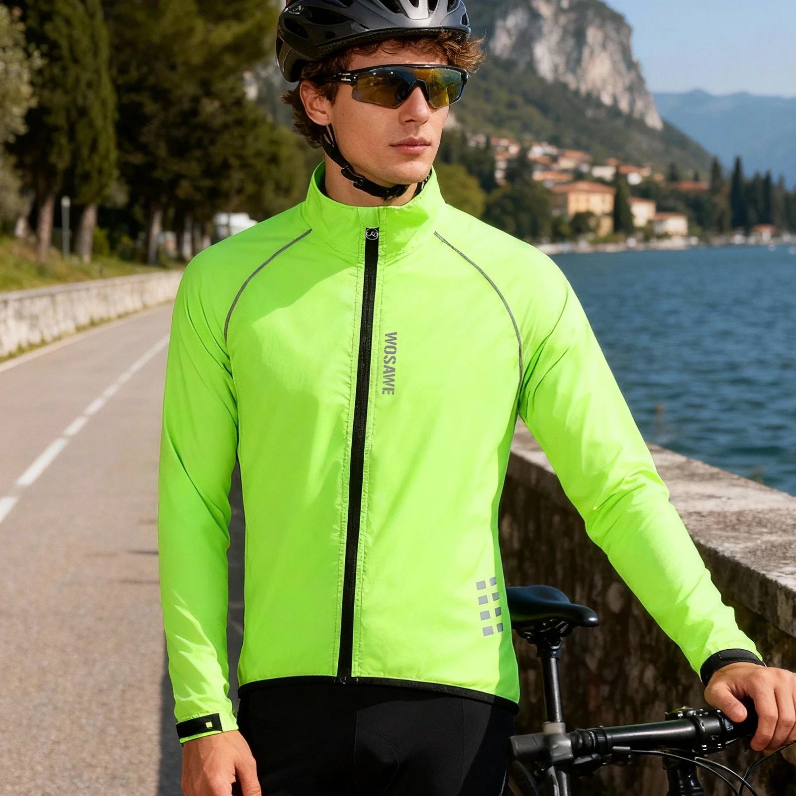 Men's Cycling Windbreaker Ultralight Reflective Windproof Jacket Men MTB Road Bike Wind Coat Long Sleeve Bicycle Clothing