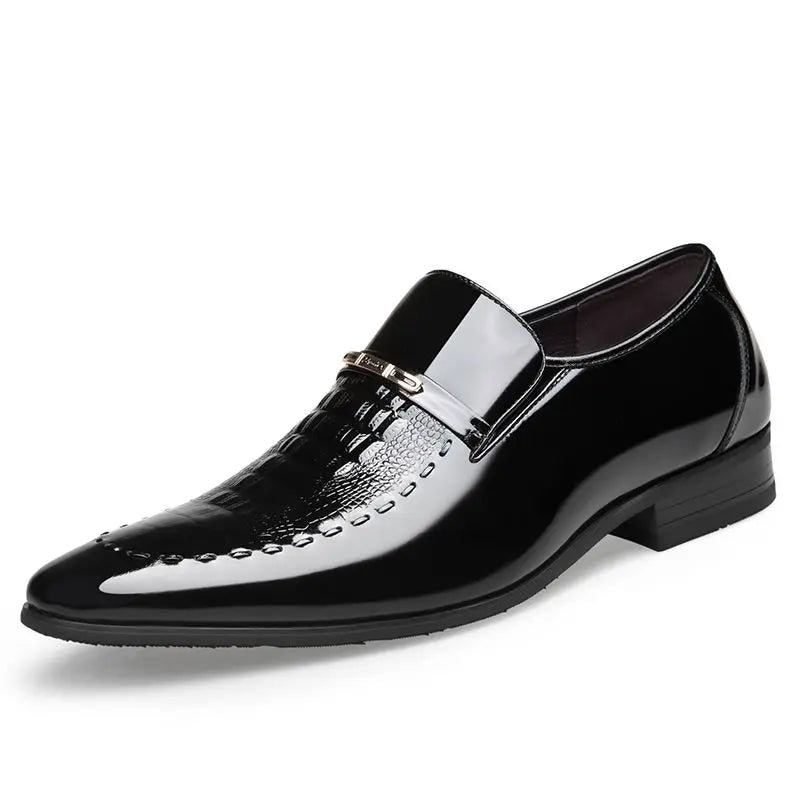 Men's Business Casual Leather Shoes Korean Style Pointed Toe Breathable Big Size Office Groomsmen Groom Wedding