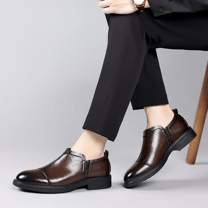 Men's Fashion Trends Leather Loafers Shoes Men's Formal Party Business Negotiation Social Office Shoes Comfort Round Toe Shoes