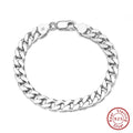 Women Men's Bracelets Curb Cuban Chain 925 Sterling Silver Luxury Fashion Jewelry Gift Christmas Couple Jewellery SB104