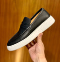 2026 New Men Genuine Grain Leather Penny Loafers Slip On Platform Non Slip Soft Sole Business Casual Driving Daily Walking Shoes