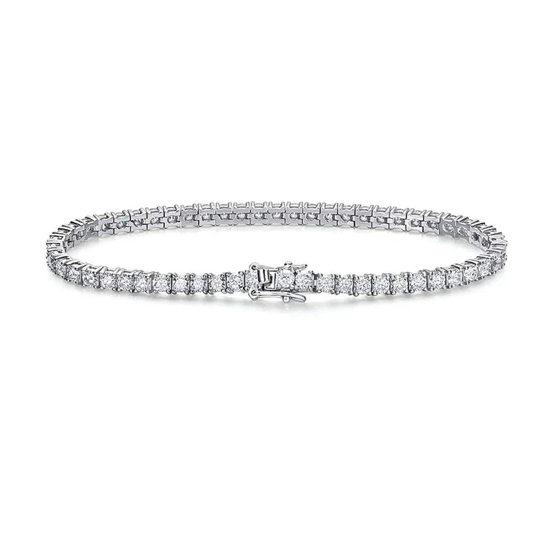 3/4/5mm Pass Diamond Test Moissanite Tennis Bracelets for Women Men Original 925 Sterling Silver Bangles with Certificate