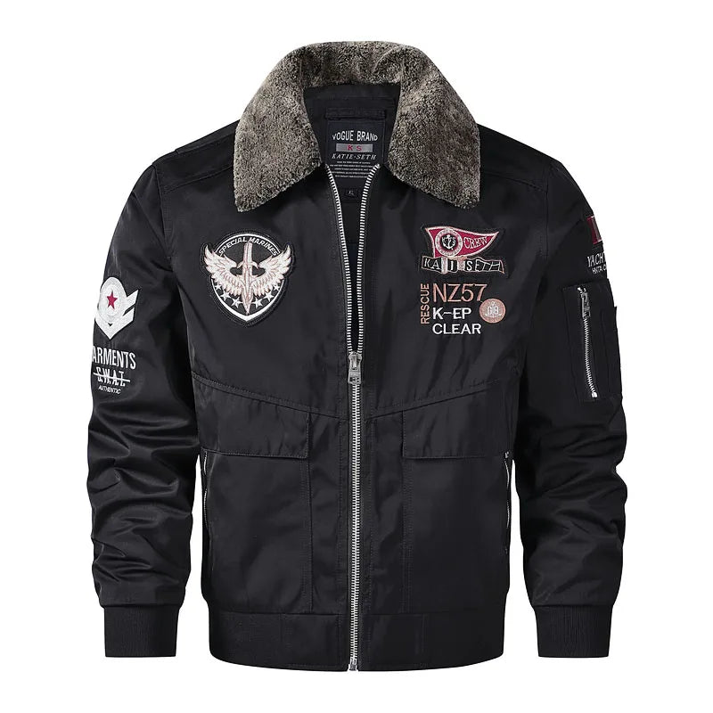 men's autumn winter thickened baseball uniform trendy coat Men's military fan jacket men MA-1 american overalls pilot jacket