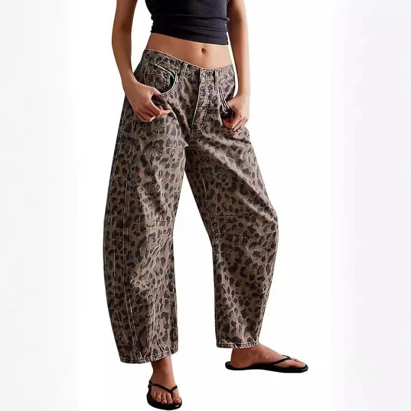 Casual Loose Mid-waist Cylindrical Women's Jeans