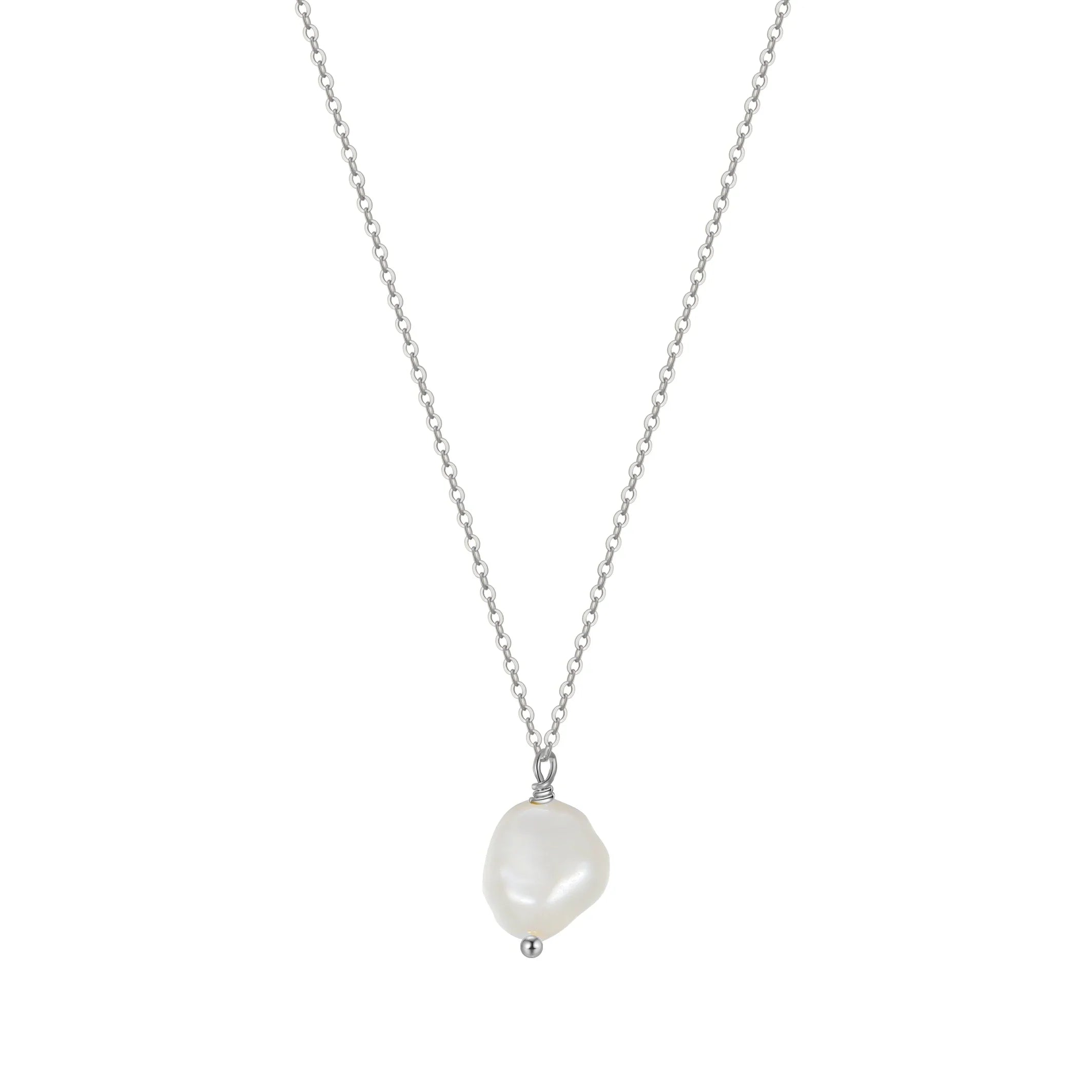 925 Sterling Silver Pearl Necklace with Irregular Real Natural Baroque Pearl for Women Necklace Jewelry GPN22