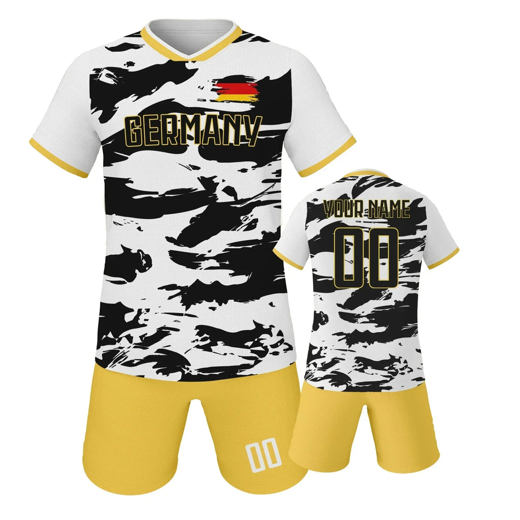 Custom Kids Soccer Jersey Germany Football Shirt with Personalized Name and Number School Team Club Training Jersey