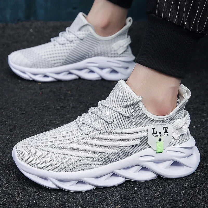 Mens Sport Shoes Breathable Lightweight Sneakers Outdoor Mesh Black Running Shoes Athletic Jogging Tenis Walking Shoes Man
