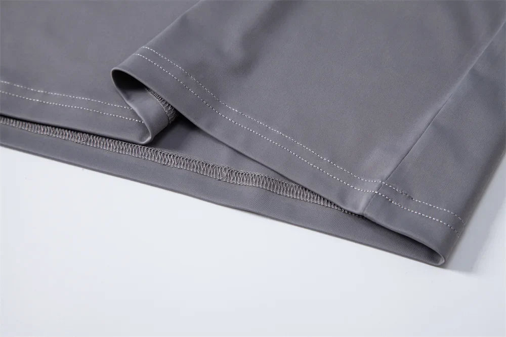 Men's UPF100+ Sun Protection Long Sleeve Shirt Solid Color Zipper Outdoor Shirts Stand Collar Quick Dry T Shirts