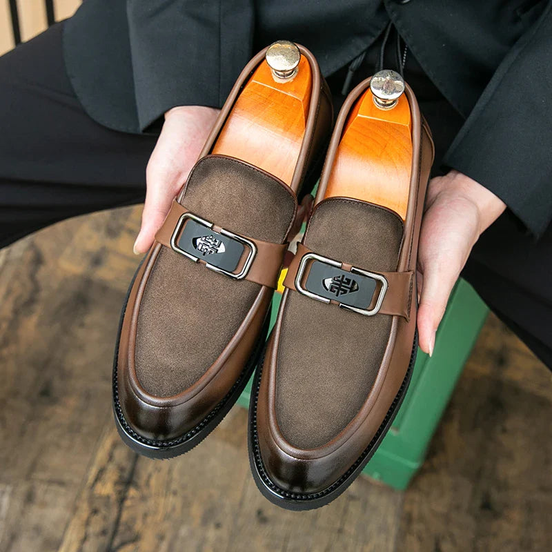 Brand High-quality Brown Loafers for Men Soft Comfortable Men's anti suede Formal Shoes Thick Soled Casual Leather Shoes Mo-2928