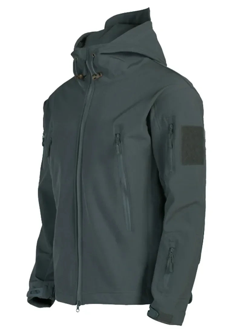 Motorcycle Shark Skin Soft Shell Jackets Men Tactical Windproof Waterproof jacket men Combat Jackets Mens Hooded Bomber Coats