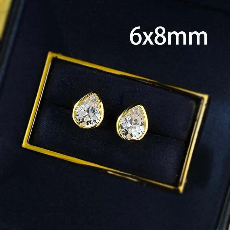 Classic Oval/Water drop Bubble Zircon Earrings for Women S925 Silver Plated 18k Gold Party Fine Jewelry Wholesale