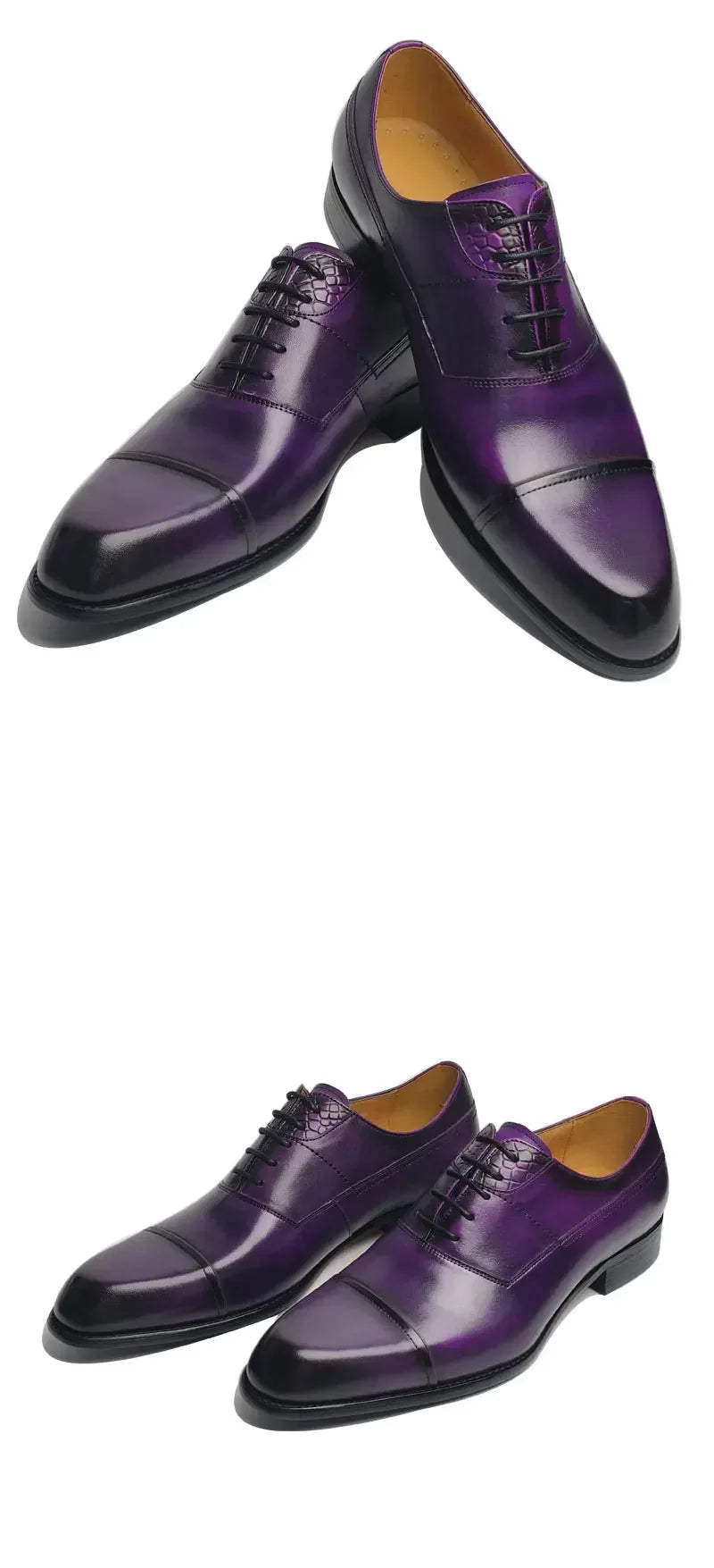 New Fashion Men Dress Shoes Purple Oxfords Comfortable Elegant Formal Business Lace-up Pointed Design Sapatos Sociais Masculinos