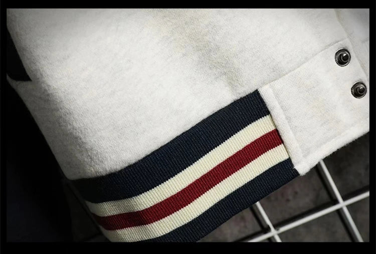 New Arrival Fashion Fleece Casual Baseball Uniform Cotton Spliced Regular Rib Sleeve Brand Clothing Bomber Jacket Men