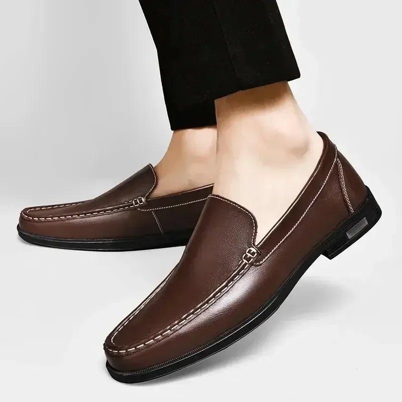 Genuine Leather Men's Shoes Classics Business Dress Shoes Moccasins Slip on Loafers Driving Shoes for Men Casual Shoe Big SIze48