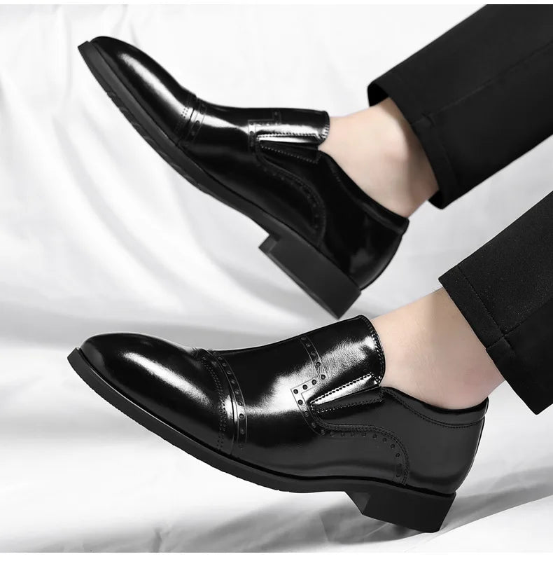 Big Size Dress Shoes for Men Solid Color Summer Autumn Fashion Business Casual Shoes Male British Style Cow Leather Shoe Man