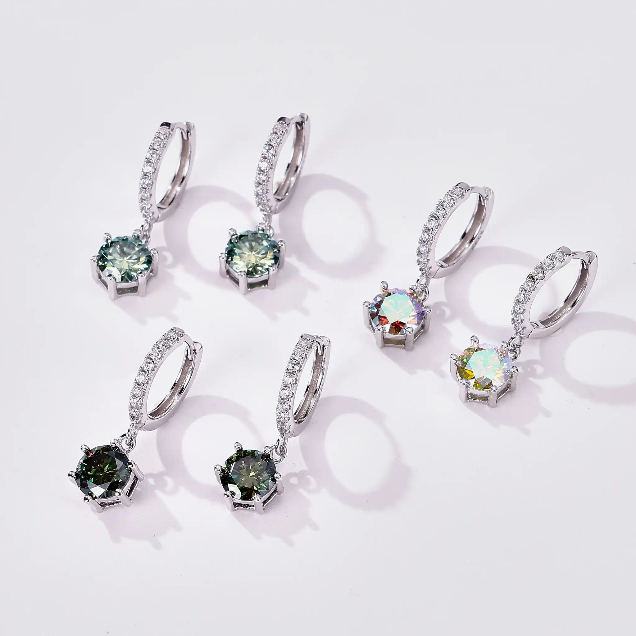 925 Sterling Silver 1 Carat Moissanite Drop Earrings for Women Charm Engagement Fine Jewelry Gift for Female Party Date