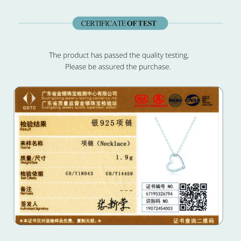 Genuine 925 Sterling Silver The shape of love Chain Necklace for Women, Godl Plated Heart Necklace 3 Color 18.11''