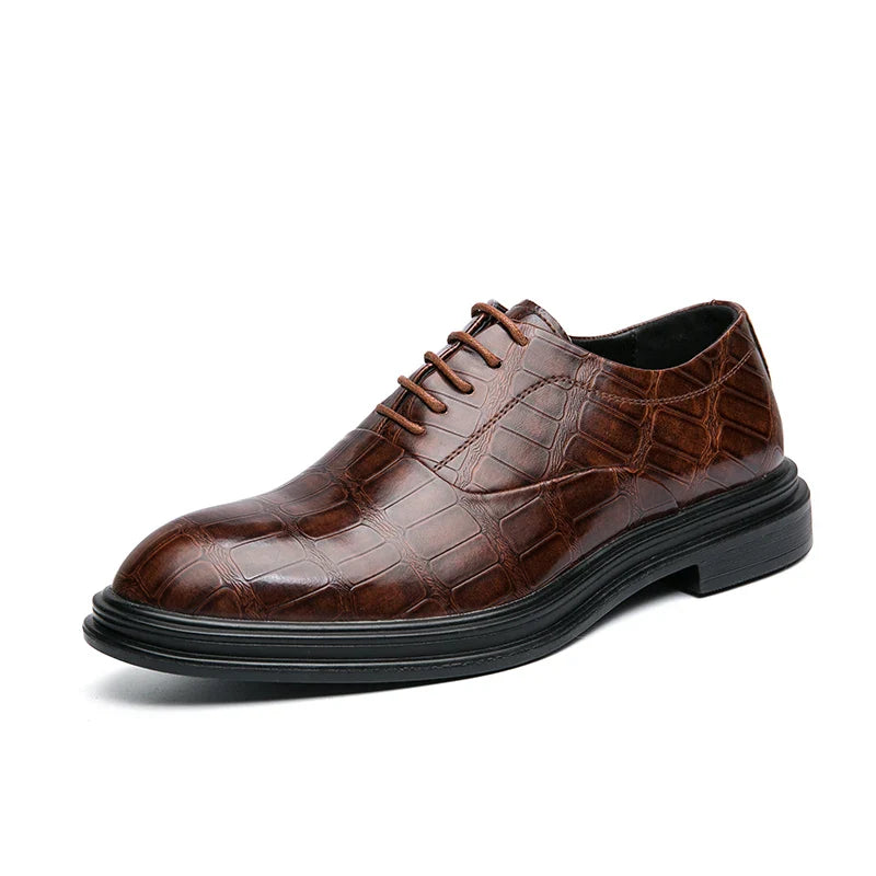 Men's Pointed Oxford Dress Shoes Leather Casual Office Wedding Shoes Gentleman Luxury High Quality 2026 Fashion