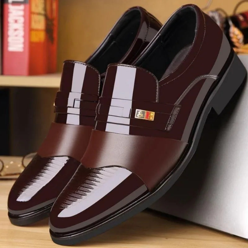 Men’s Formal Leather Shoes – Classic Lace-Up Business Footwear for Office & Events