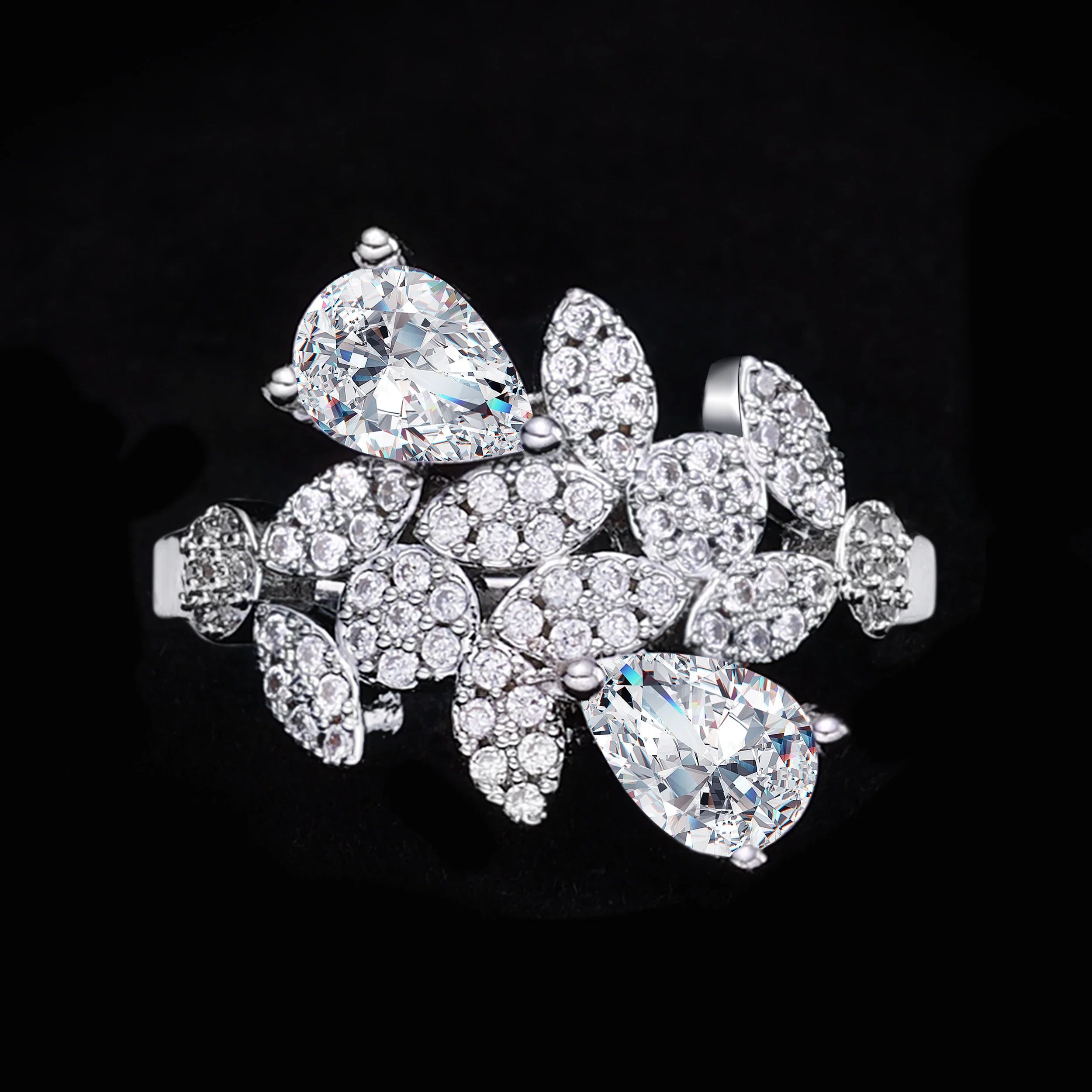 2024 Hot selling 4-piece Bride Wedding Jewelry Set with Cubic Zirconia Dubai Luxury Jewelry Set