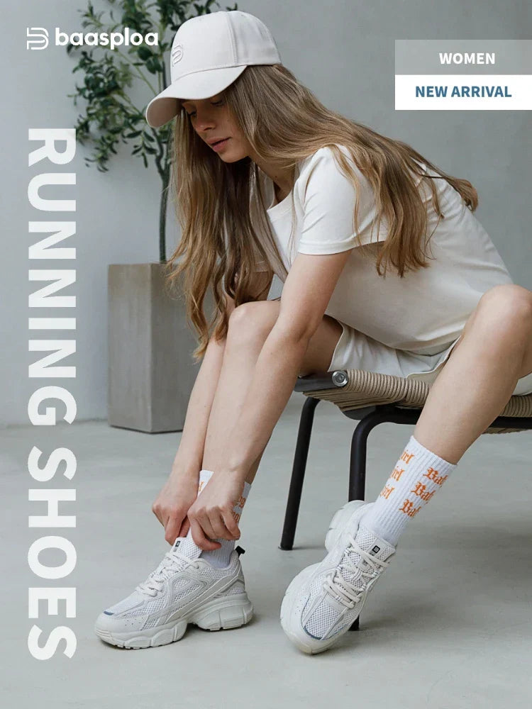Women Sports Shoes Outdoor Lightweight Breathable Jogging Sneakers Female Casual Mesh Anti-slip Lace Up Running Shoes