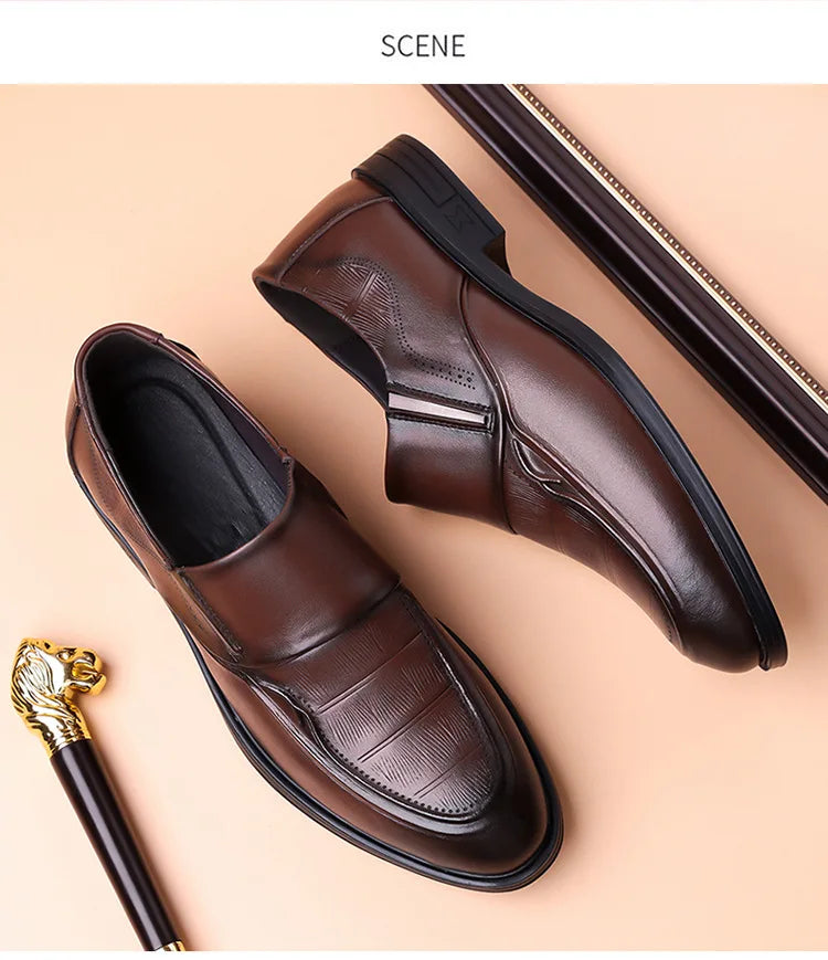 Spring Autumn New Leather Shoes for Men Solid Color Business Casual Shoes Male Fashion British Style Dress Shoe Man