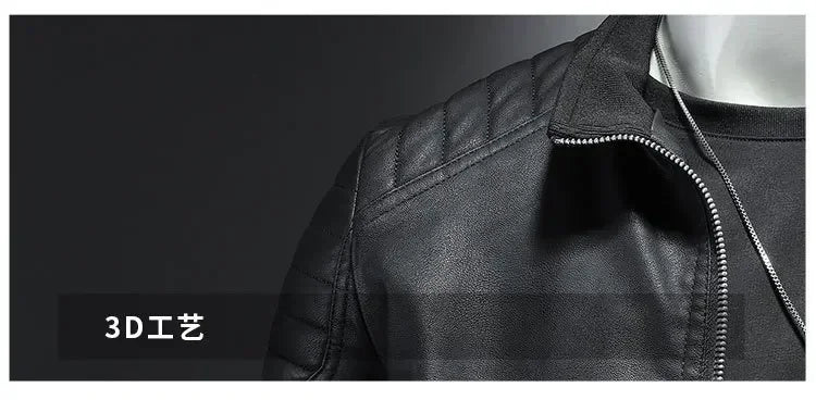 Men Leather Jacket Motorcycle Streetwear Baseball Outdoor Bomber Casual coat Men Autumn Motorcycle Windbreaker Male Outwear