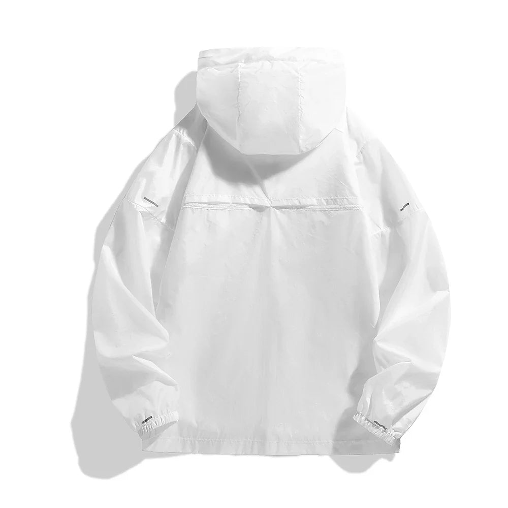 Men Outdoor Windbreaker Tactical Detachable Cap Camping Fishing Coat New plus size Casual Lightweight Jacket