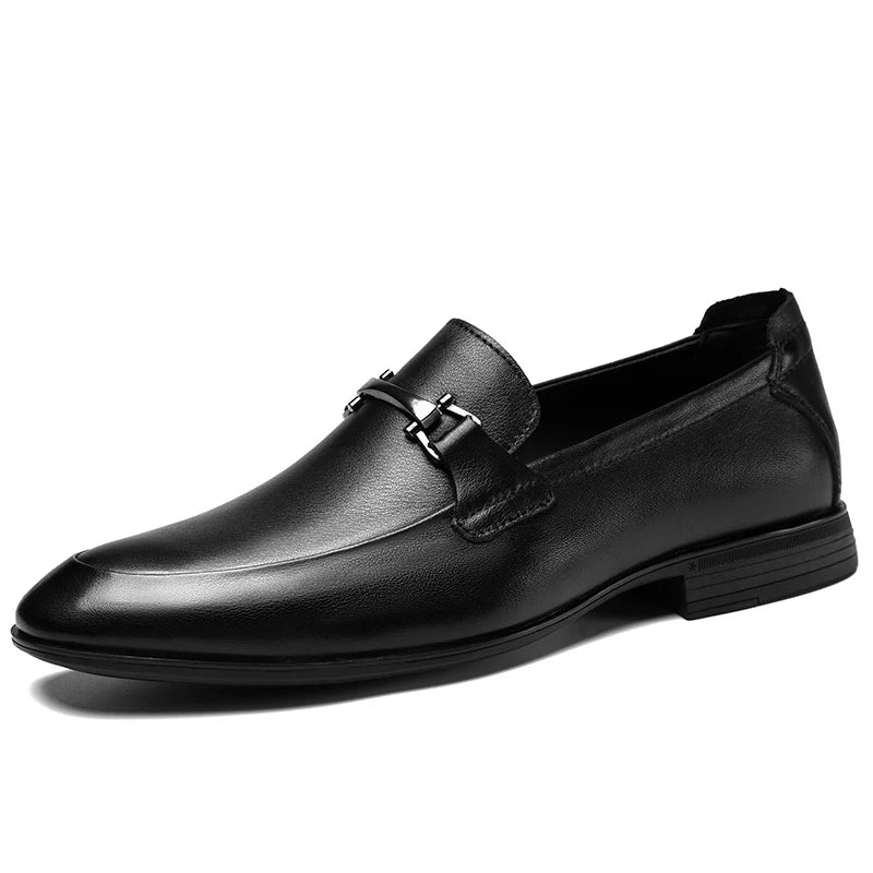 2024 New Luxury Brand Black Genuine Leather Gentleman Fashion Dress Shoes Men Business Loafers Men's Shoes Slip on Big Size 49