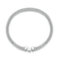 925 Sterling Silver Classic Square Buckle Bracelet Retro Braided Silver Chain Link for Women Platinum Plated Fine Jewelry
