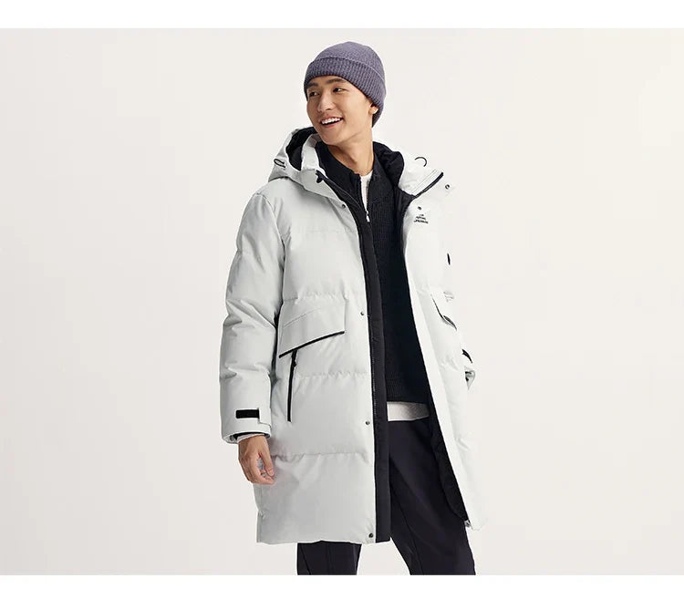 Down Jacket Men Long Length 2026 New Winter Outerwear Waterproof and Warm Outdoor Travel Outerwear