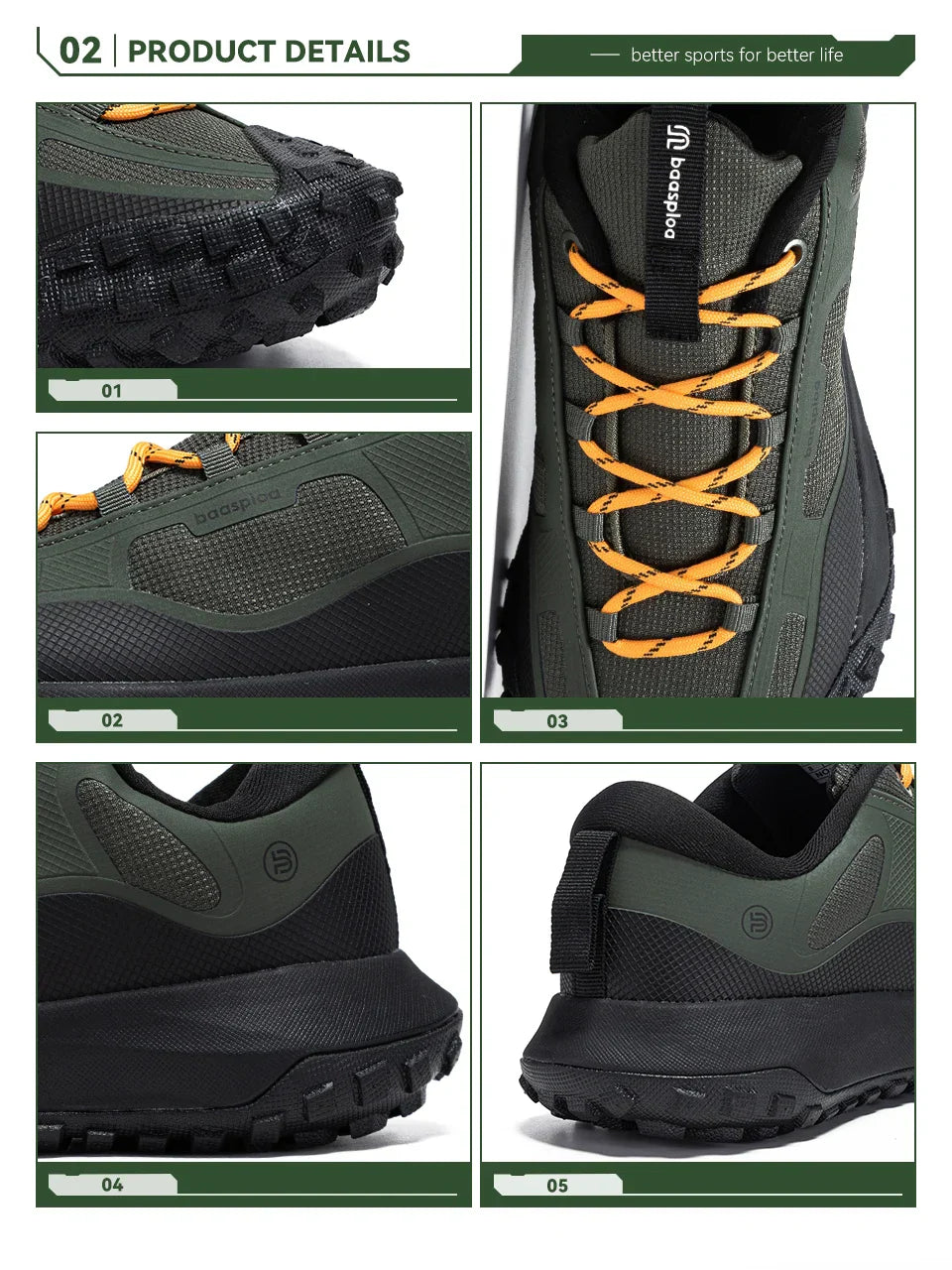 Hiking Shoes Men Outdoor Waterproof Camping Resistant Non Slip Sneakers Male Casual Lightweight Lace-Up Walking Shoes