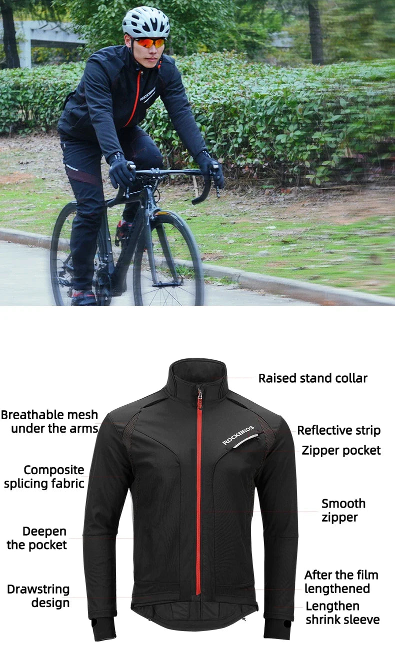 Winter Warmer Bicycle Jackets Windproof Thermal Fleece Bike Tops Coat Men Women MTB Road Sports Cycling Jerseys Jacket