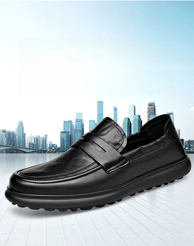 Spring Autumn New Genuine Leather Shoes for Men Black Fashion Business Casual Shoes Male High Quality Designer Loafers Man
