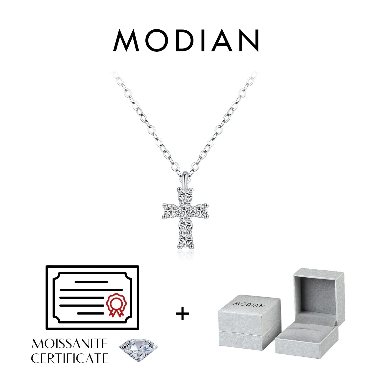 D Color Moissanite 925 Sterling Silver Stackable Pendant Necklaces Lab Diamond Link Chain Jewelry For Women Luxury Gift