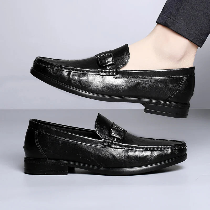 High Quality Men's Genuine Leather Loafers Handmade Casual Shoes Moccasins Slip on Walking Flats Versatile Male Business Shoes