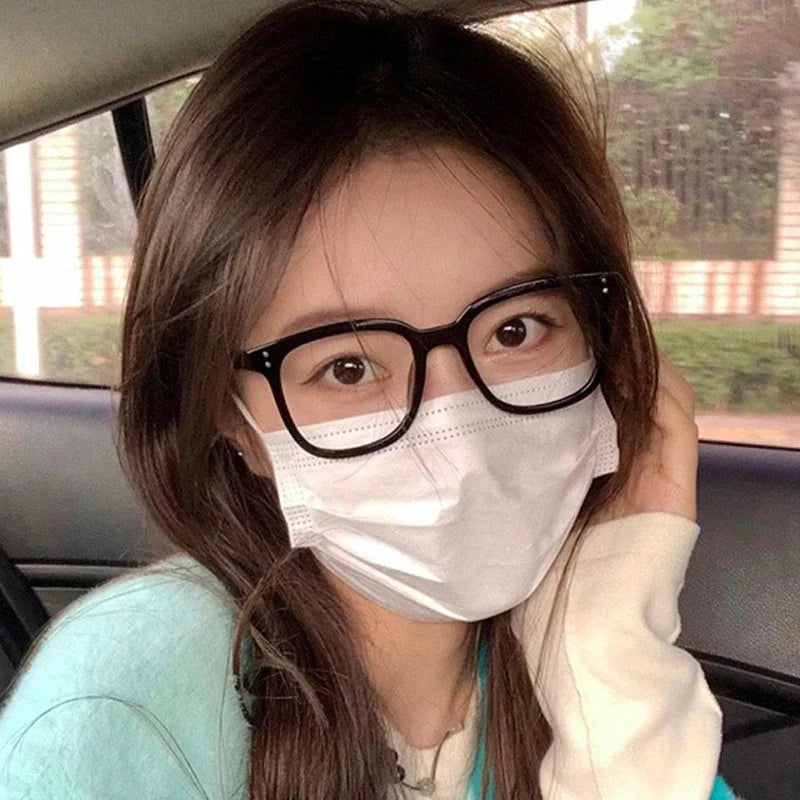 2024 New Fashion Y2K Style Glasses Frame Retro Square Glasses for Women Lady Decorative Eyeglasses Korean Powder Blusher Eyewear