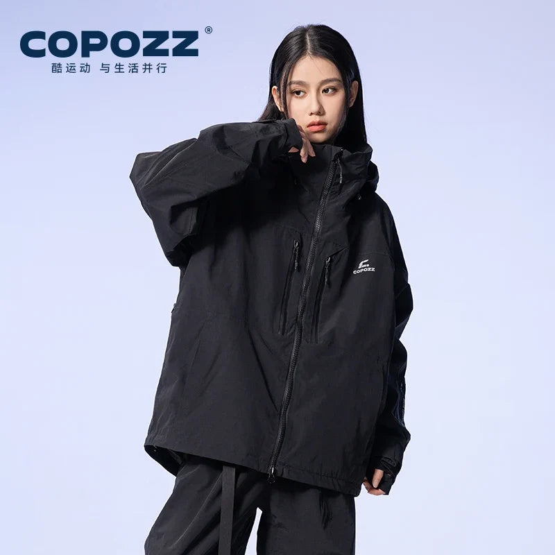 Thicken 3L Ski Jacket Men Women Windproof Waterproof Winter Ski Coat Ski Wear Solid Color Hooded Warm Snowboard Ski Suit